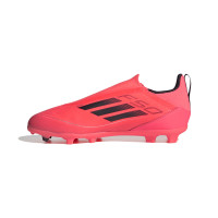 adidas F50 League Veterloze Gras Voetbalschoenen (FG) Felrood Zwart Zilver