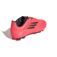 adidas F50 Club Gras / Kunstgras Voetbalschoenen (FxG) Kids Felrood Zwart Zilver