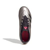 adidas Predator Club Gras / Kunstgras Voetbalschoenen (MG) Kids Zilver Zwart Roze