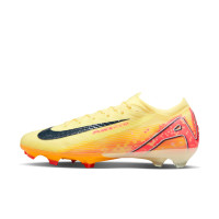 Nike Zoom Mercurial Vapor 16 Mbappé Elite Gras Voetbalschoenen (FG) Geel Roze Oranje