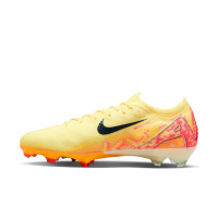 Nike Zoom Mercurial Vapor 16 Mbappé Elite Gras Voetbalschoenen (FG) Geel Roze Oranje