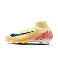 Nike Zoom Mercurial Superfly 10 Mbappé Elite Gras Voetbalschoenen (FG) Geel Roze Oranje