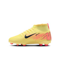 Nike Mercurial Superfly 10 Mbappé Club Gras / Kunstgras Voetbalschoenen (MG) Kids Geel Roze Oranje