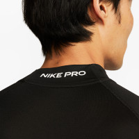 Nike Pro Ondershirt Hoge Hals Lange Mouwen Zwart Wit