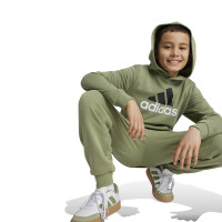 adidas Essentials Big Logo Hoodie Joggingpak Kids Olijfgroen Zwart Wit