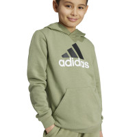 adidas Essentials Big Logo Hoodie Joggingpak Kids Olijfgroen Zwart Wit