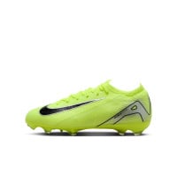 Nike Zoom Mercurial Vapor 16 Pro Gras Voetbalschoenen (FG) Kids Neongeel Zwart Zilver