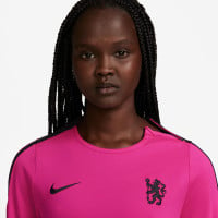 Nike Chelsea Strike Trainingsshirt Lange Mouwen 2024-2025 Dames Roze Zwart