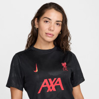 Nike Liverpool Pre-Match Trainingsshirt 2024-2025 Dames Zwart Geel Rood