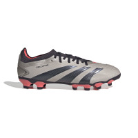 adidas Predator Pro Gras / Kunstgras Voetbalschoenen (MG) Zilver Zwart Roze