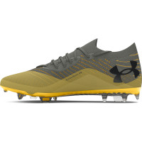 Under Armour Shadow Elite 2.0 Gras Voetbalschoenen (FG) Grijs Geel Zwart