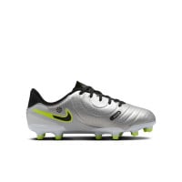 Nike Tiempo Legend 10 Academy Gras / Kunstgras Voetbalschoenen (MG) Kids Zilver Zwart Neongeel