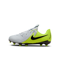 Nike Phantom GX II Academy Gras / Kunstgras Voetbalschoenen (MG) Kids Neongeel Zilver Zwart