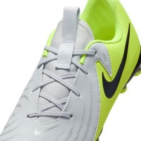 Nike Phantom GX II Academy Gras / Kunstgras Voetbalschoenen (MG) Kids Neongeel Zilver Zwart