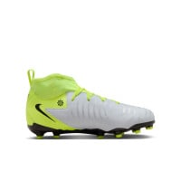 Nike Phantom Luna II Academy Gras / Kunstgras Voetbalschoenen (MG) Kids Neongeel Zilver Zwart