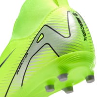 Nike Zoom Mercurial Superfly 10 Academy Gras / Kunstgras Voetbalschoenen (MG) Kids Neongeel Zwart Zilver