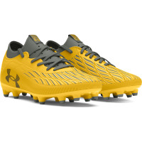 Under Armour Magnetico Select 4.0 Gras Voetbalschoenen (FG) Kids Geel Grijs