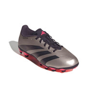 adidas Predator League Gras / Kunstgras Voetbalschoenen (MG) Kids Zilver Zwart Roze