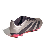 adidas Predator League Gras / Kunstgras Voetbalschoenen (MG) Kids Zilver Zwart Roze