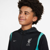 Nike Liverpool Trainingspak Full-Zip Hooded 2024-2025 Kids Zwart Lichtblauw Zilver