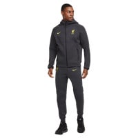 Nike Liverpool Tech Fleece Joggingbroek 2024-2025 Donkergrijs Geel