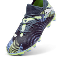 PUMA Future 7 Match Gras / Kunstgras Voetbalschoenen (MG) Kids Grijs Paars Groen Wit