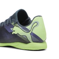 PUMA Future 7 Play Zaalvoetbalschoenen (IN) Kids Grijs Paars Groen Wit