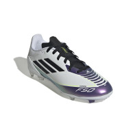 adidas F50 Messi League Gras Voetbalschoenen (FG) Kids Wit Paars Zwart