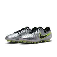 Nike Tiempo Legend 10 Elite Kunstgras Voetbalschoenen (AG) Zilver Zwart Neongeel