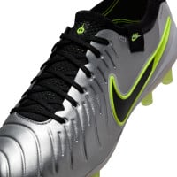 Nike Tiempo Legend 10 Elite Kunstgras Voetbalschoenen (AG) Zilver Zwart Neongeel