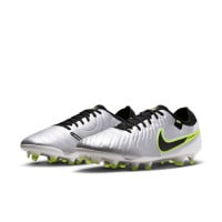 Nike Tiempo Legend 10 Pro Gras Voetbalschoenen (FG) Zilver Zwart Neongeel