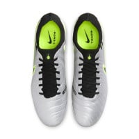 Nike Tiempo Legend 10 Pro Gras Voetbalschoenen (FG) Zilver Zwart Neongeel