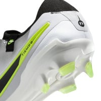 Nike Tiempo Legend 10 Pro Gras Voetbalschoenen (FG) Zilver Zwart Neongeel