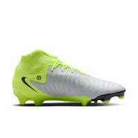 Nike Phantom Luna II Academy Gras / Kunstgras Voetbalschoenen (MG) Neongeel Zilver Zwart