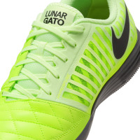 Nike Lunar Gato II Zaalvoetbalschoenen (IN) Neongeel Zwart Grijs