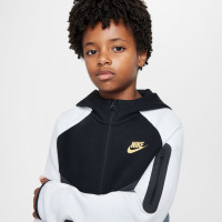 Nike Tech Fleece Sportswear Trainingspak Kids Grijsblauw Zwart Wit Lichtgeel