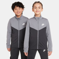 Nike Sportswear Trainingspak Full-Zip Kids Donkergrijs Grijs Wit