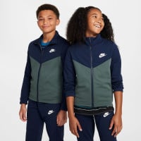 Nike Sportswear Trainingspak Full-Zip Kids Donkerblauw Groen Wit