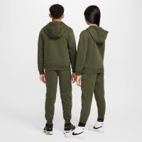 Nike Sportswear Club Fleece Trainingspak Full-Zip Hooded Kids Donkergroen Wit