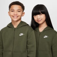 Nike Sportswear Club Fleece Trainingspak Full-Zip Hooded Kids Donkergroen Wit