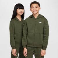 Nike Sportswear Club Fleece Trainingspak Full-Zip Hooded Kids Donkergroen Wit