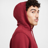 Nike Sportswear Club Fleece Hoodie Donkerrood Wit