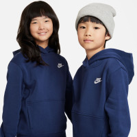 Nike Sportswear Club Fleece Hoodie Kids Donkerblauw Wit