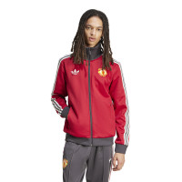 adidas Manchester United Culturewear Trainingspak Full-Zip 2024-2025 Rood Grijs Wit