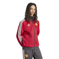 adidas Manchester United Culturewear Trainingsjack 2024-2025 Rood Grijs Wit