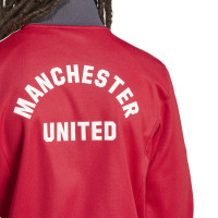 adidas Manchester United Culturewear Trainingsjack 2024-2025 Rood Grijs Wit