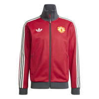 adidas Manchester United Culturewear Trainingsjack 2024-2025 Rood Grijs Wit