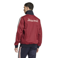 adidas Arsenal Culturewear Trainingsjack 2024-2025 Donkerrood Donkerblauw Wit