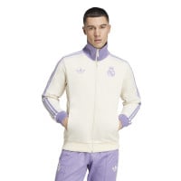 adidas Real Madrid Culturewear Trainingspak Full-Zip 2024-2025 Gebroken Wit Lichtpaars