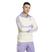 adidas Real Madrid Culturewear Trainingspak Full-Zip 2024-2025 Gebroken Wit Lichtpaars